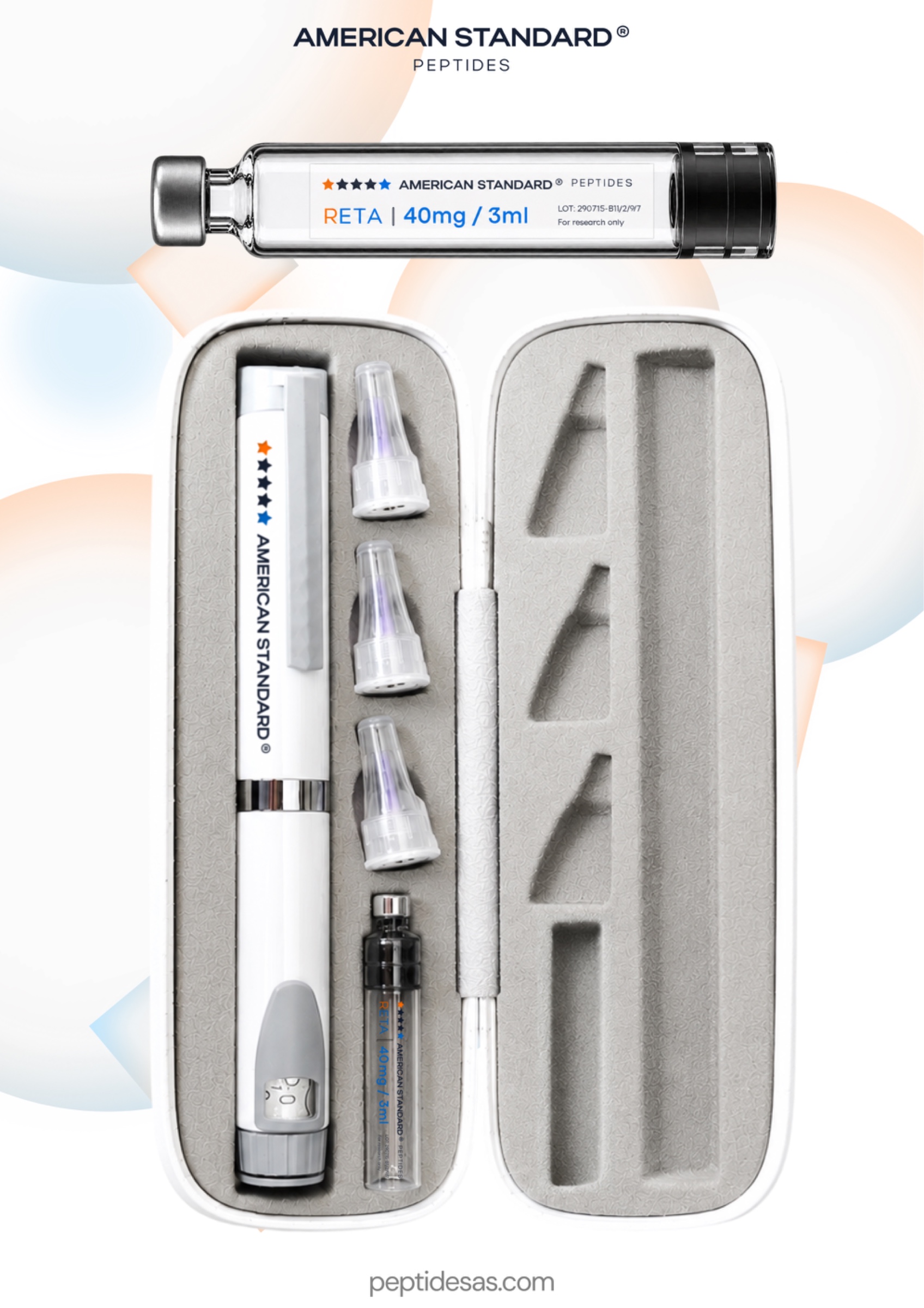 Injection Pen Retatrutide 40 — флакон лиофилизата AMERICAN STANDARD PEPTIDES